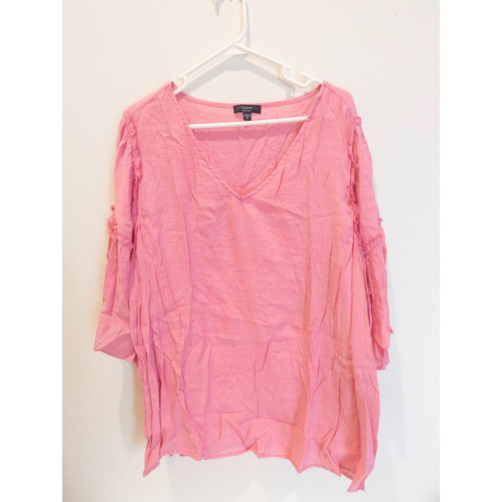 Cocomo women's pink flare sleeve blouse‎ size 3x